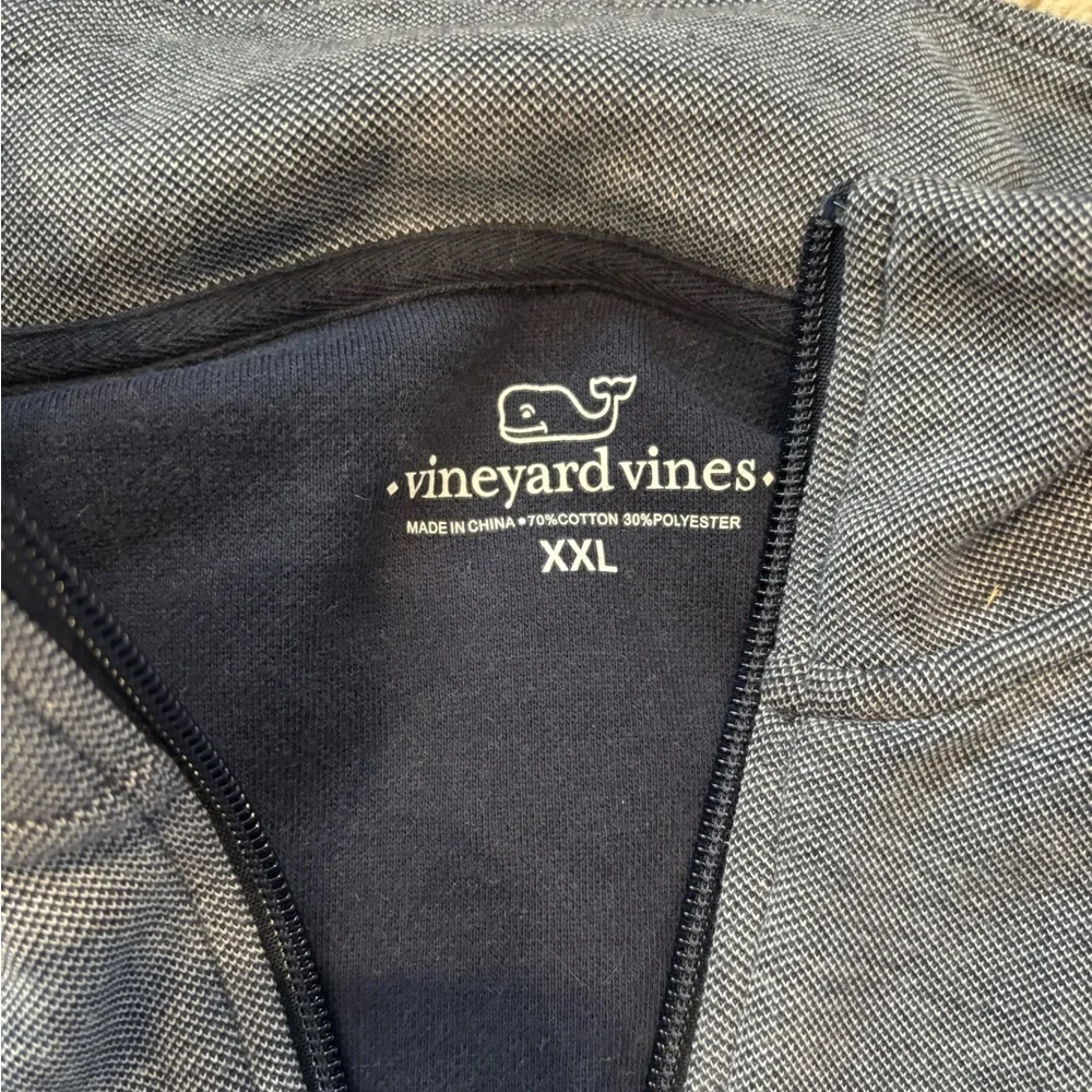 Vineyard Vines Men's Heather Gray  Saltwater 1/4 Zip Pullover size XXL Pullover